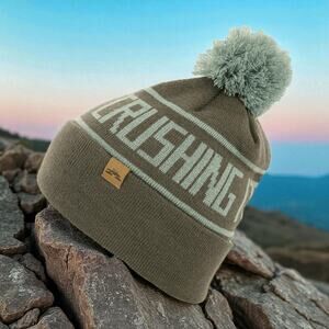 Spacecraft Crushing It Beanie Pom Hat Green Mythical Jacquard Knit Ski Cap OS